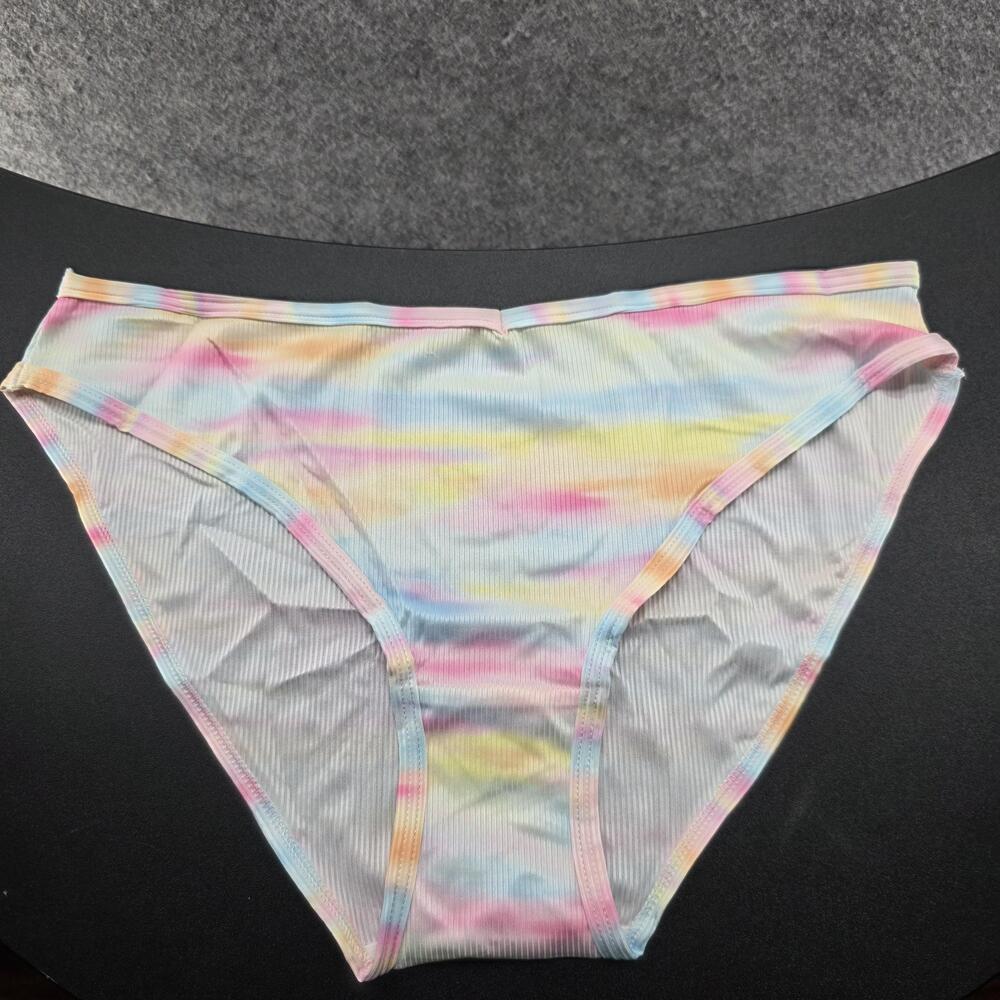 Knotty Knickers Panties Womens L Multicolor Bikini Stretch Lightweight Striped